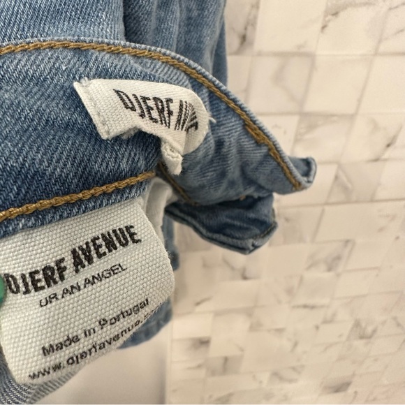 Djerf Avenue Straight Jeans Mid Blue Size 26 - Picture 4 of 7